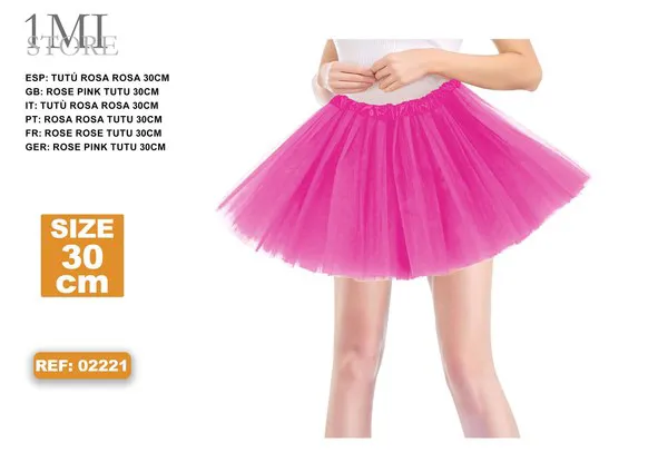 Falda tutú de Halloween rosa fucsia (30 cm)