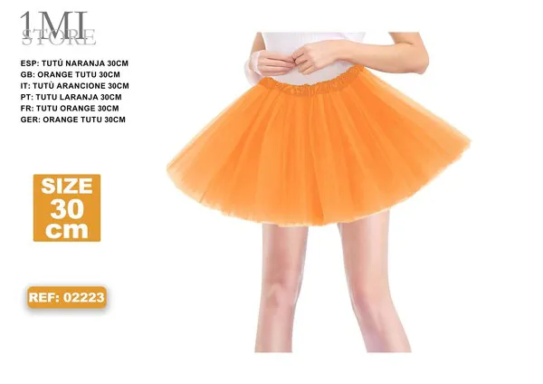 Falda tutú de Halloween naranja (30 cm)