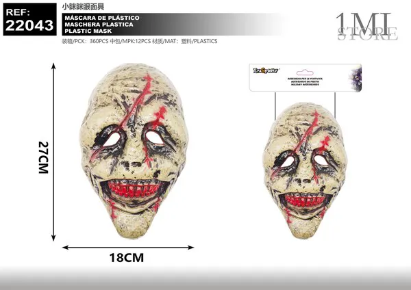Máscara de plástico de ojos entrecerrados