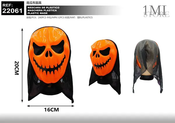 Máscara de plástico de calabaza