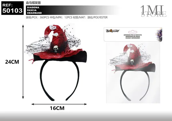 Diadema con sombrero ensangrentado
