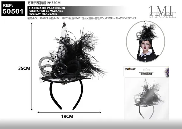 Diadema con sombrero de bruja de Halloween