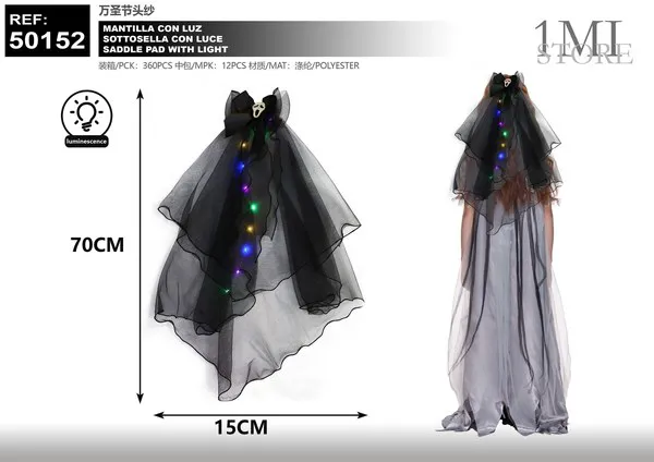 Velo de Halloween con luz
