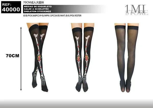 Medias altas de esqueleto para adulto (70 cm)