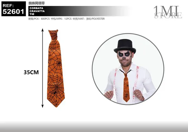 Corbata de telaraña de Halloween (35 cm)