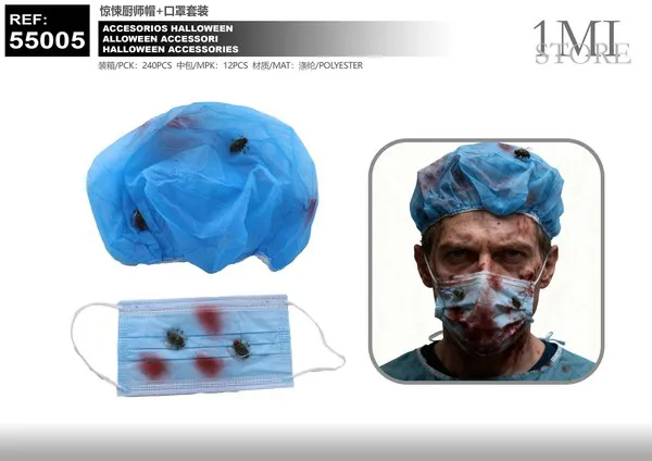 Set de máscara y gorro de chef siniestro