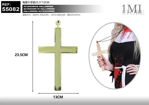 Cruz metalizada de Halloween (23.5x13 cm)