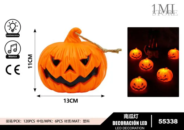 Luz LED de calabaza (13x11 cm)