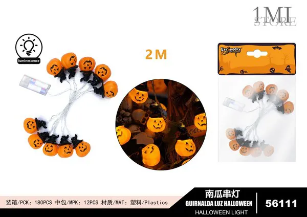 Serie de luces LED de calabaza (2 m, 10 piezas)