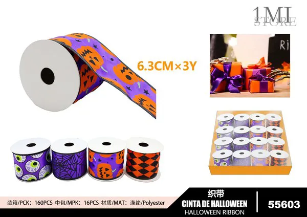 Cinta decorativa de Halloween (6.3 cm x 3 yardas)