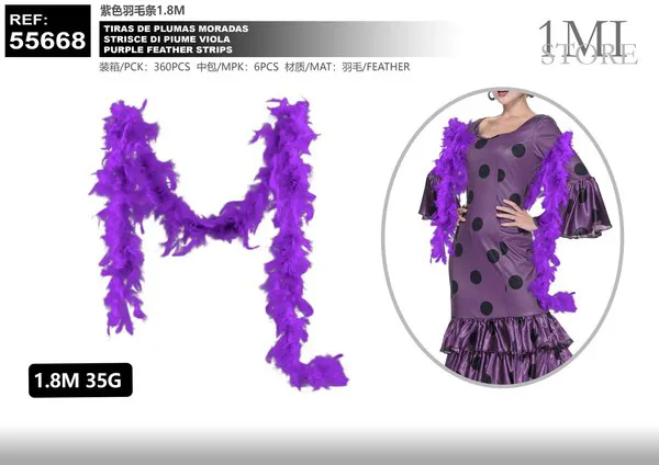 Tira de plumas morada (1.8 m)