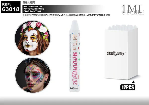 Pintura facial en barra blanca