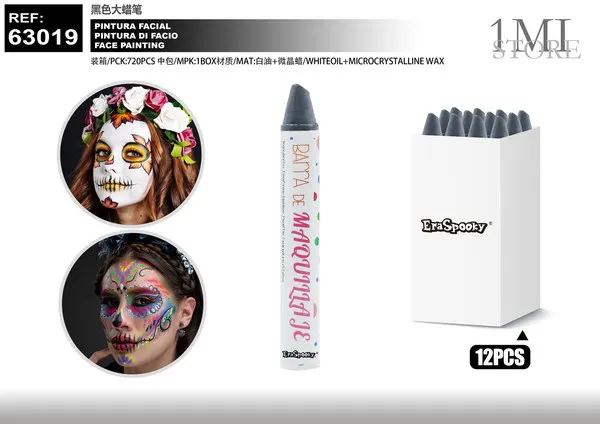 Pintura facial en barra negra