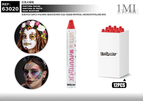 Pintura facial en barra roja