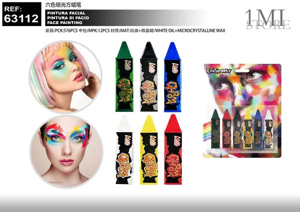 Pintura facial mate de 6 colores