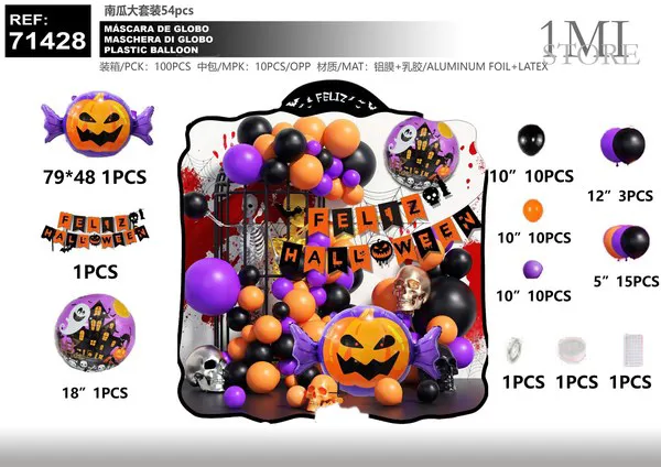 Set grande de globos de calabaza (54 piezas)