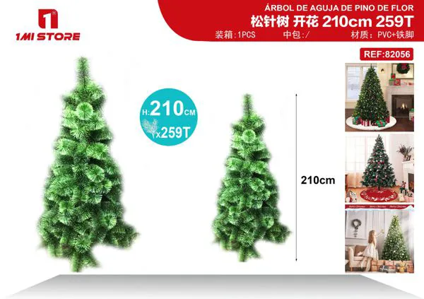 Árbol de Navidad de pino verde 210 cm (259 ramas)