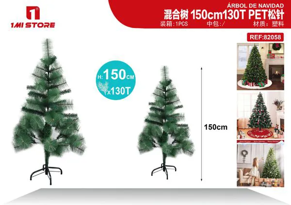 Árbol de Navidad mixto de pino 150 cm (130 ramas)
