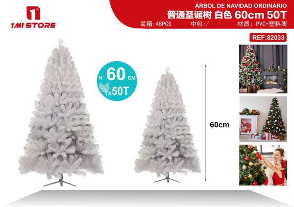 Árbol de Navidad blanco 60 cm (50 ramas)