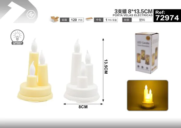 Velas LED eléctricas decorativas (juego 3 pzas)
