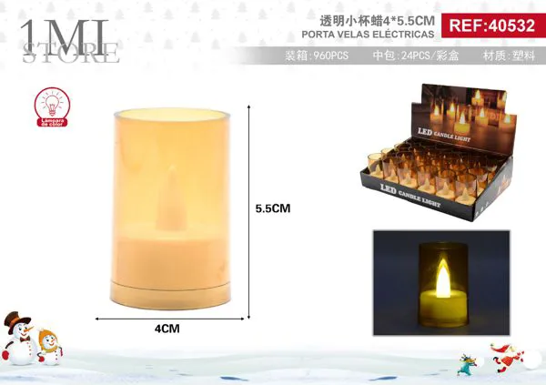 Vela LED eléctrica en vaso pequeño