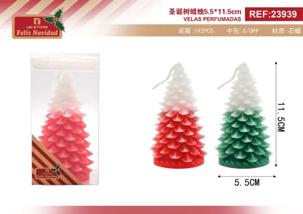 Vela perfumada en forma de árbol de Navidad