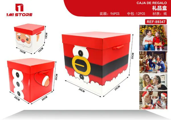 Caja de regalo navideña traje de Santa Claus con cinturón 15/20/25 cm