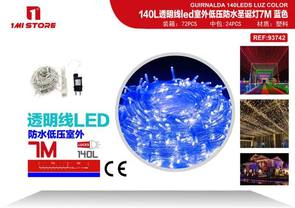 Serie de luces LED navideñas azul para exterior (240 LED)