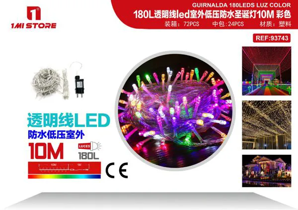 Serie de luces LED navideñas multicolor para exterior (300 LED)