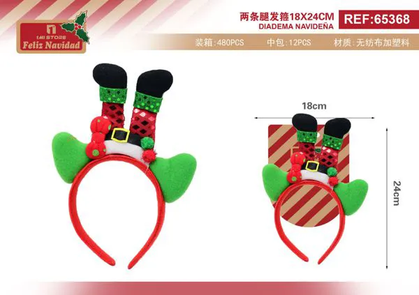Diadema navideña de piernas de Santa Claus