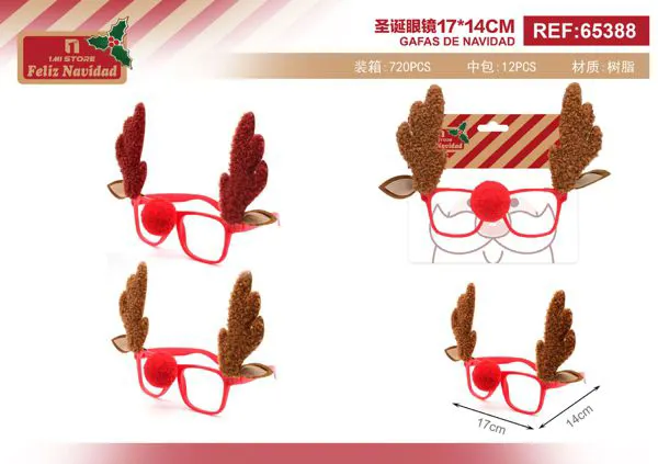 Gafas navideñas de reno