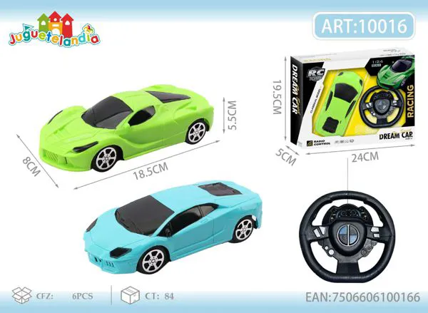 Auto deportivo de control remoto con volante (2 canales)