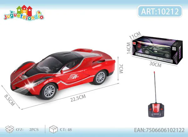 Auto deportivo Ferrari de control remoto escala 1:18 con luces rojo