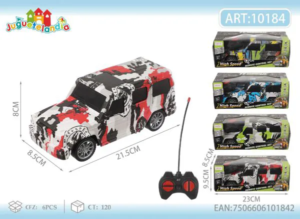 Camioneta todoterreno de control remoto con diseño camuflaje