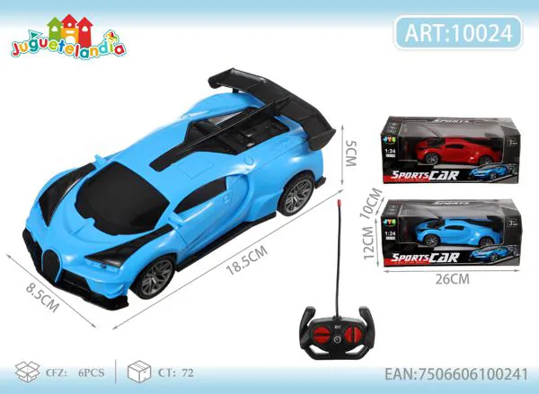 Auto deportivo Bugatti de control remoto escala 1:24 azul
