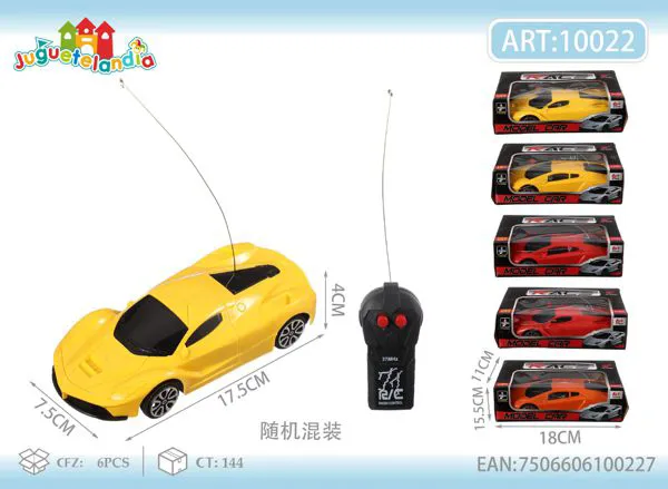 Auto deportivo de control remoto escala 1:24 (2 canales, colores surtidos)