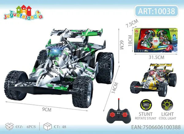 Set de 2 autos fórmula de control remoto acrobáticos con luces