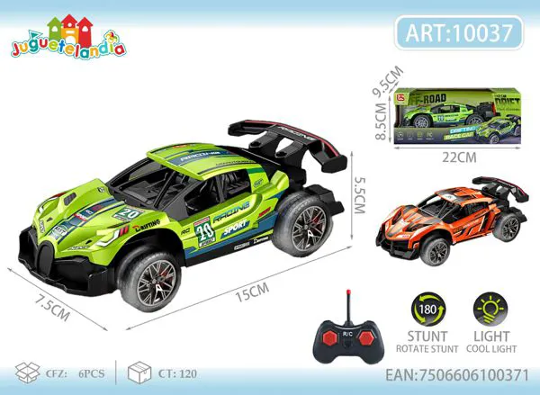 Auto deportivo de control remoto con luces (estilo Bugatti/Lamborghini)