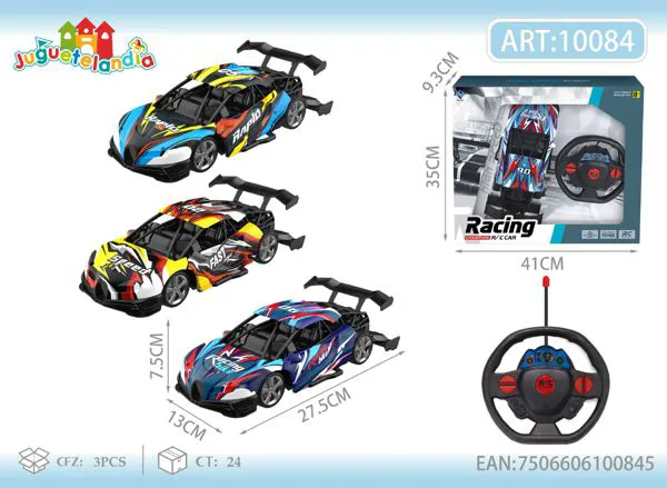 Auto de carreras de control remoto 4 canales escala 1:14 con grafiti