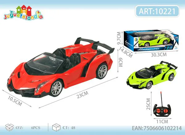Auto deportivo convertible de control remoto escala 1:18 estilo Lamborghini