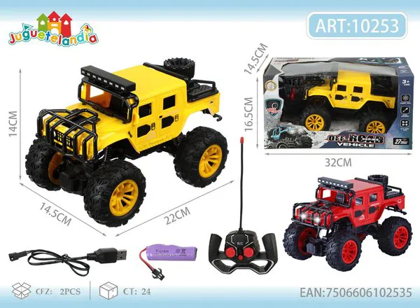 Camioneta todoterreno de control remoto 4 canales con luces (estilo Hummer)