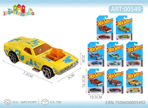 Auto deportivo de metal a fricción escala 1:64 (modelos surtidos)