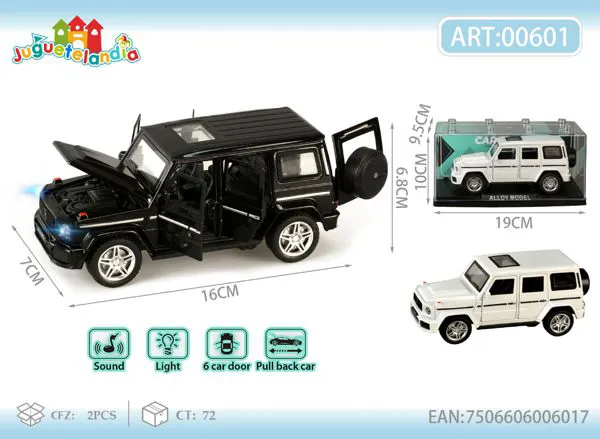 Camioneta Mercedes-Benz G63 de metal escala 1:28 con luz, sonido y retrofricción