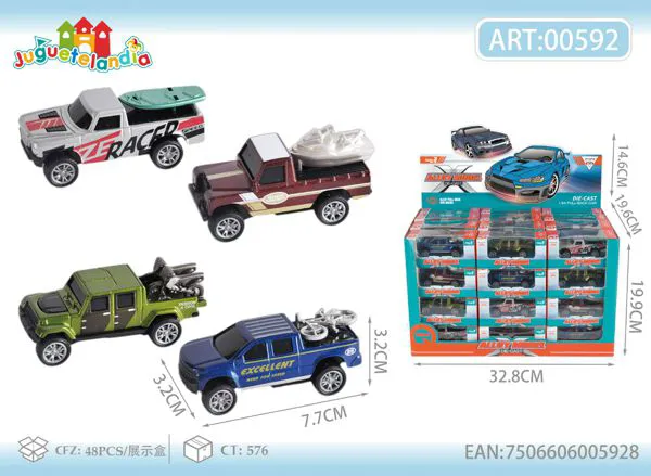 Set de camionetas todoterreno de metal 1:64 (4 modelos surtidos)