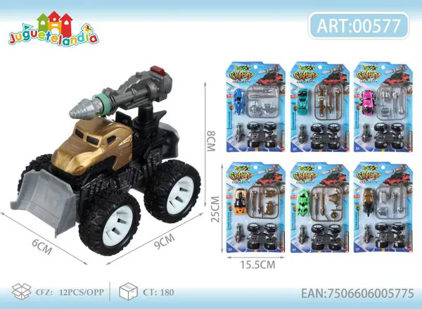 Camión monster todoterreno para armar con retrofricción y cañón