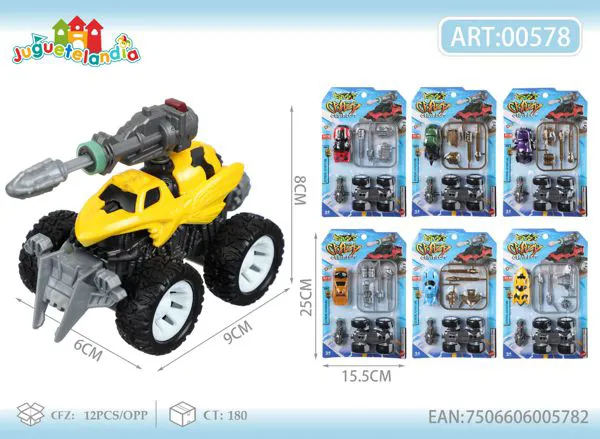 Camión monster todoterreno para armar con retrofricción y cañón (modelo 2)