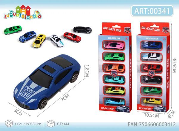 Set de autos de ciudad de metal (6 piezas)