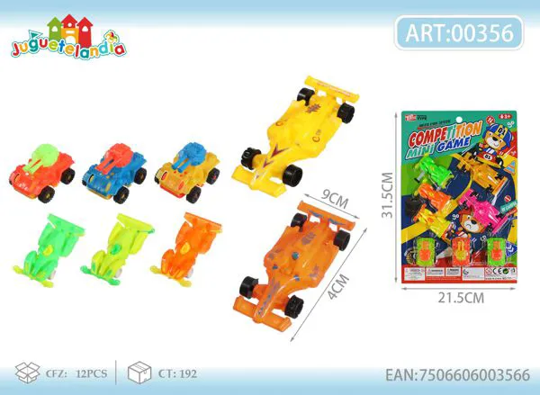 Set de tanques y autos de carreras Fórmula (8 piezas)