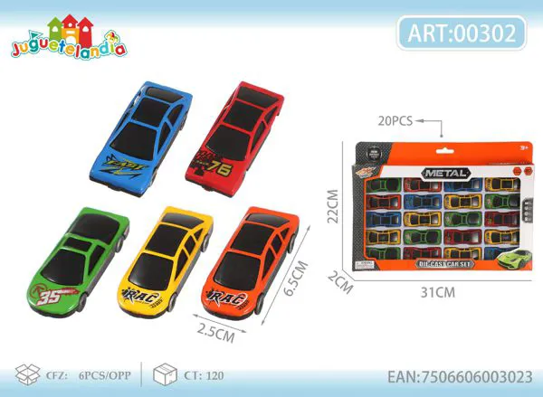 Set de autos de metal 1:64 (20 piezas)