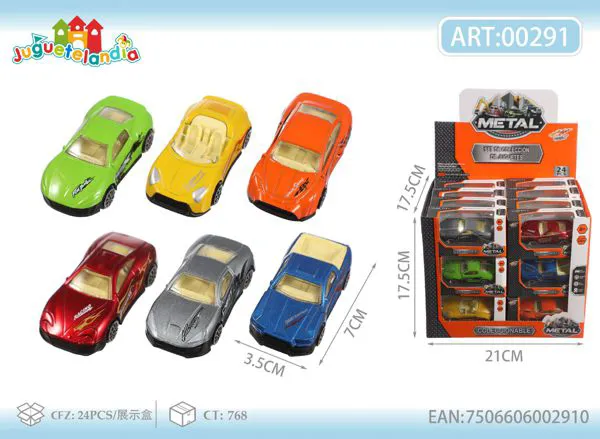 Set de autos deportivos de metal 1:64 (24 piezas)